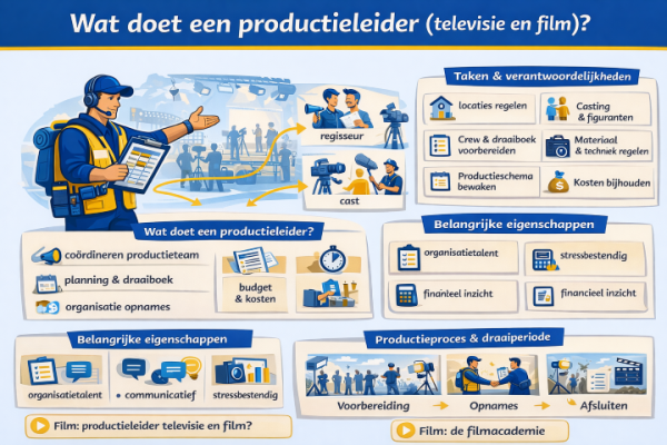 Alles over het beroep productieleider televisie en film Wat doet een productieleider televisie en film